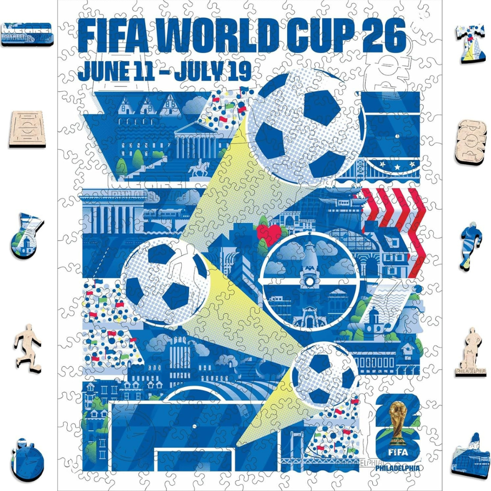 FIFA World Cup 2026 Philadelphia Poster Wooden Puzzle for Adult
