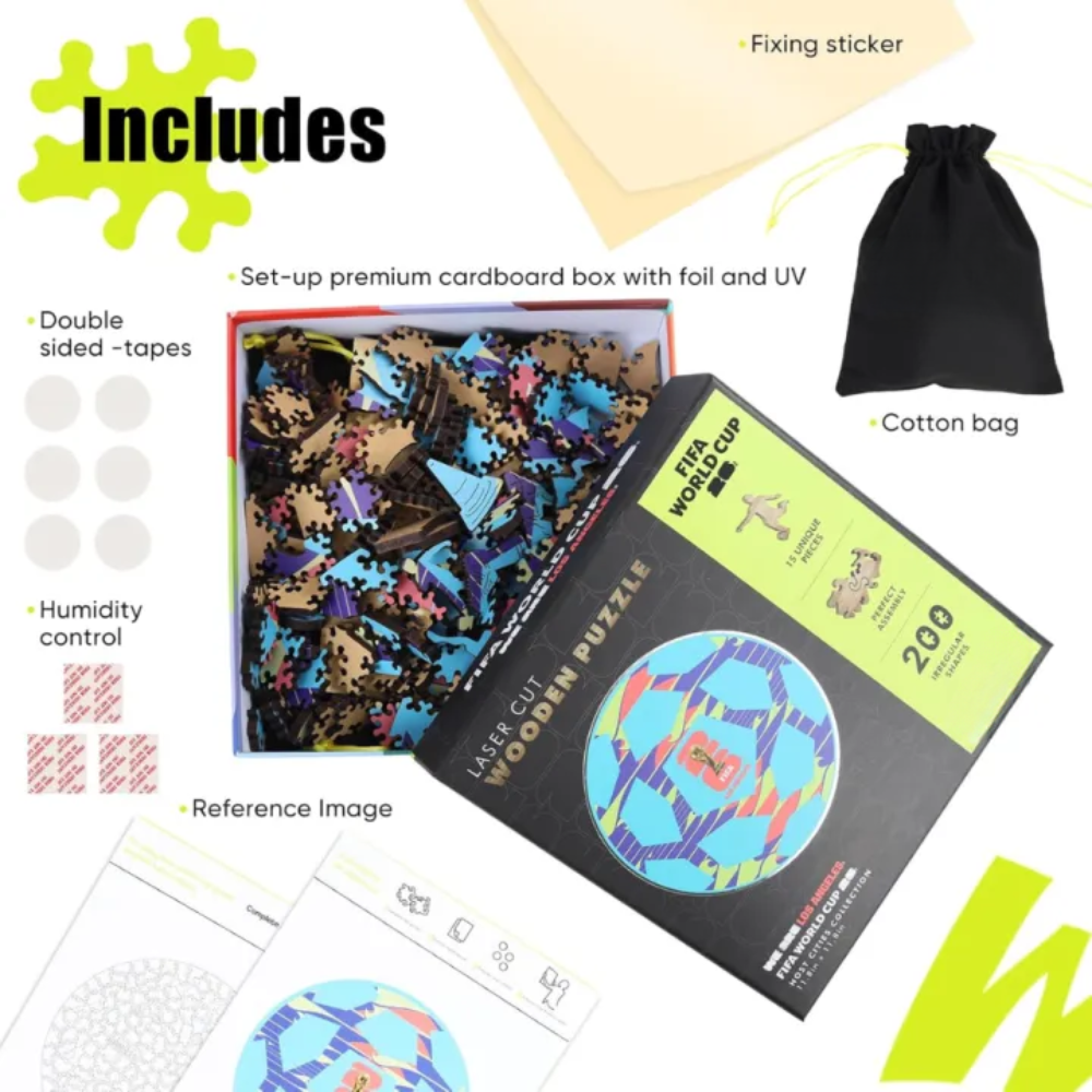 FIFA 2026 Los Angeles World Cup Wooden Jigsaw Puzzle Pack Of 200