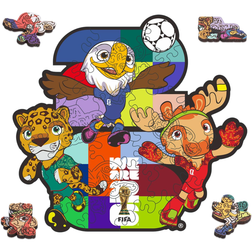 FIFA World Cup 2026 Zayu Clutch Maple Wooden Pocket Puzzle 26 Pieces Set