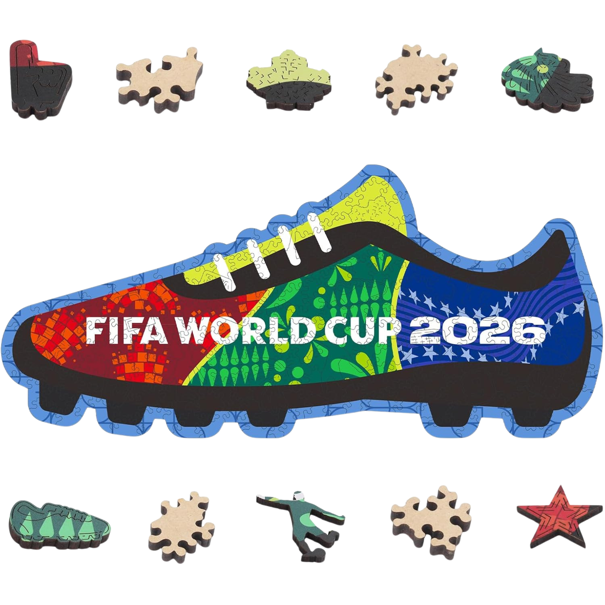 FWC 26 Boot 200 Pieces FIFA World Cup 2026 Wooden Puzzles