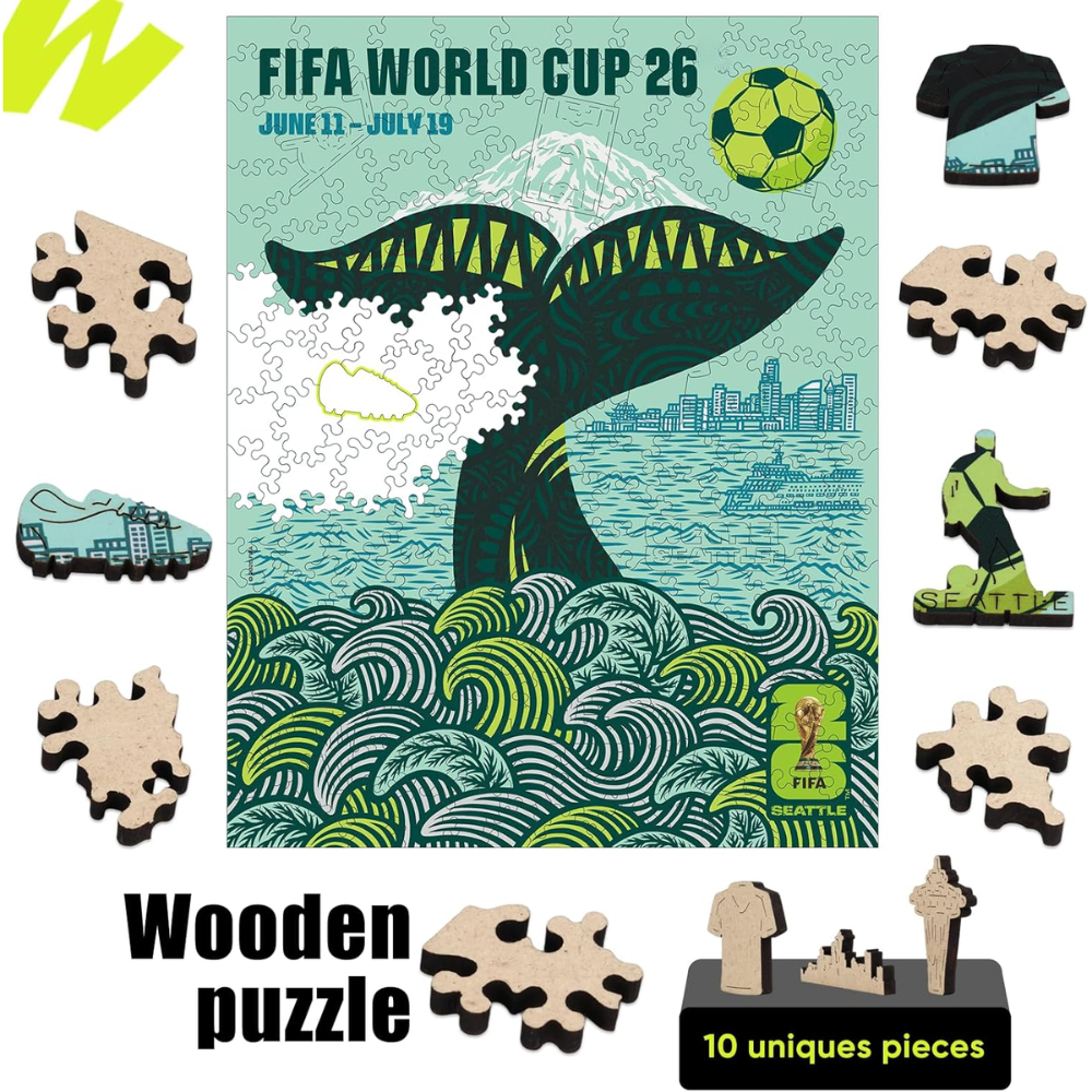 200 Pieces Of FIFA 2026 Seattle City Themed Wooden Puzzle 