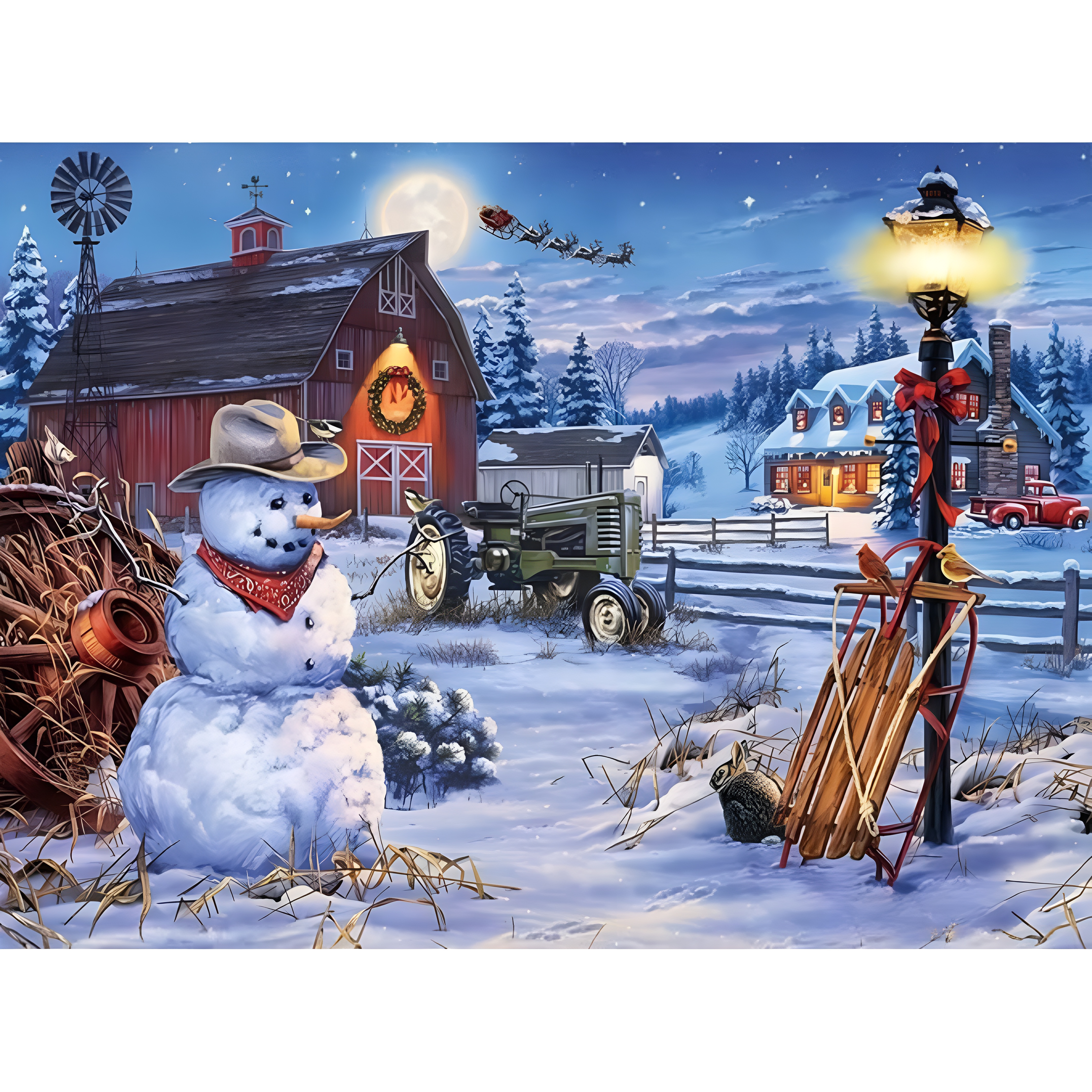 Country Christmas 1000 Piece Jigsaw Puzzle For Adults