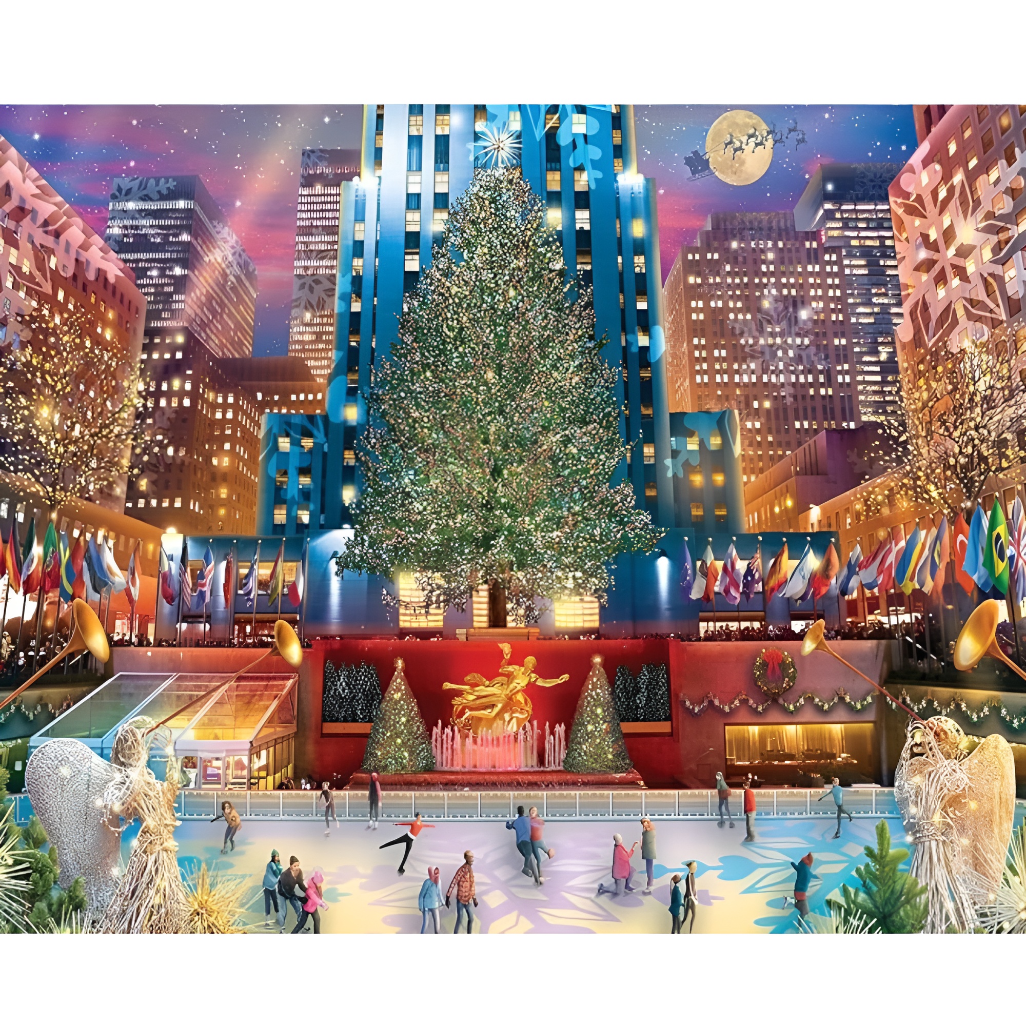 1000 Piece Jigsaw Puzzle Winter Christmas Holiday Puzzles for Adults