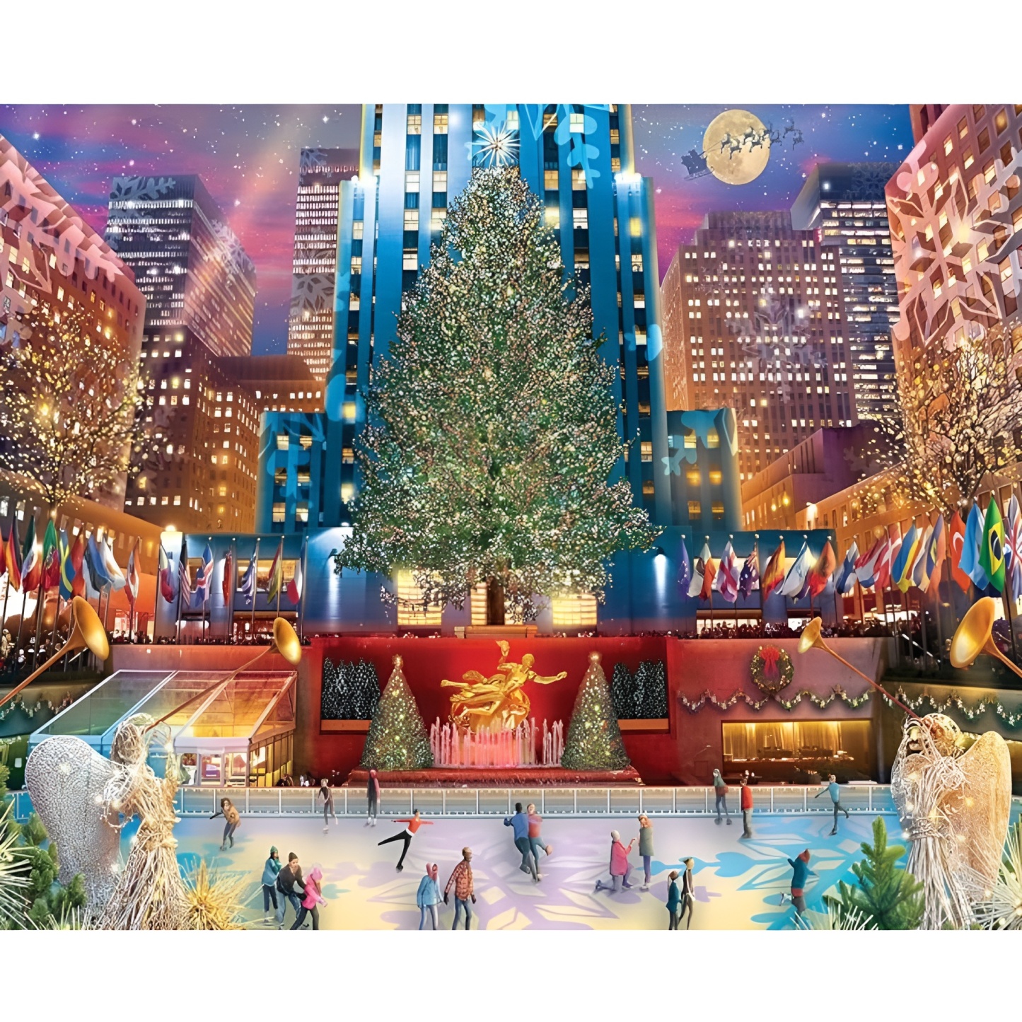 1000 Piece Jigsaw Puzzle Winter Christmas Holiday Puzzles for Adults