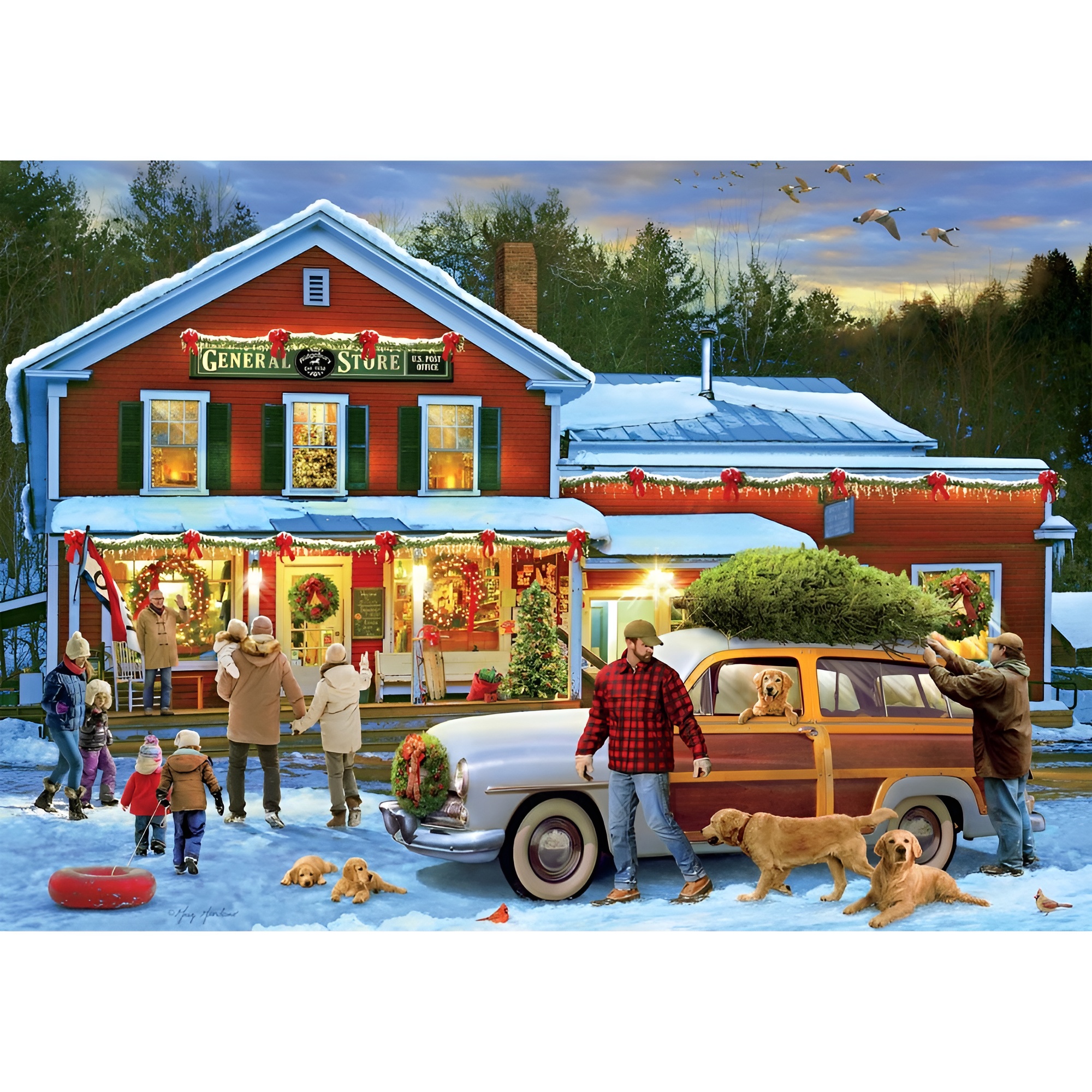 General Store at Christmas 500 Piece Holiday Jigsaw Puzzle