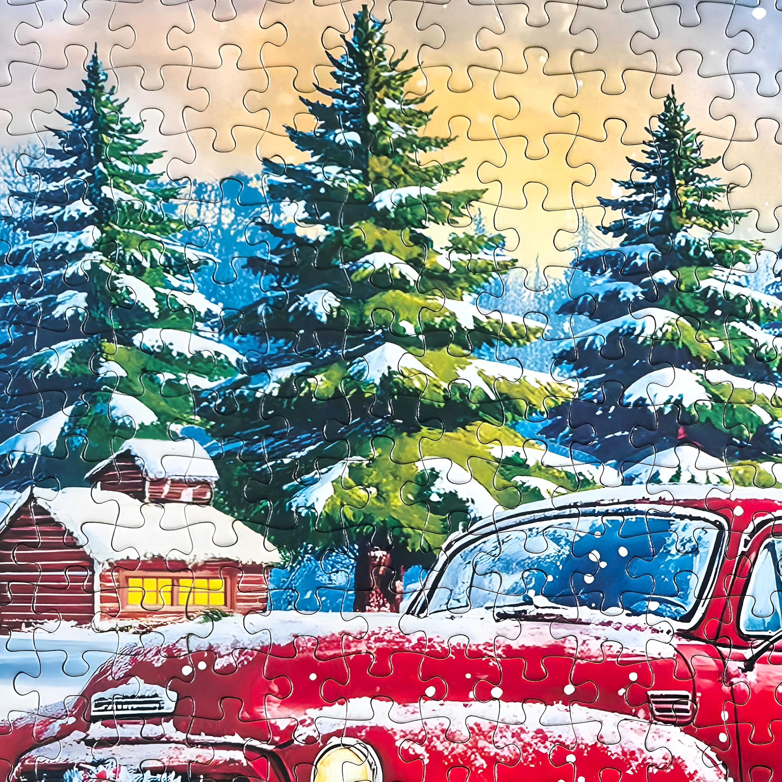 Christmas Farms Red Pickup Jigsaw Puzzles 500 Pieces for Adults