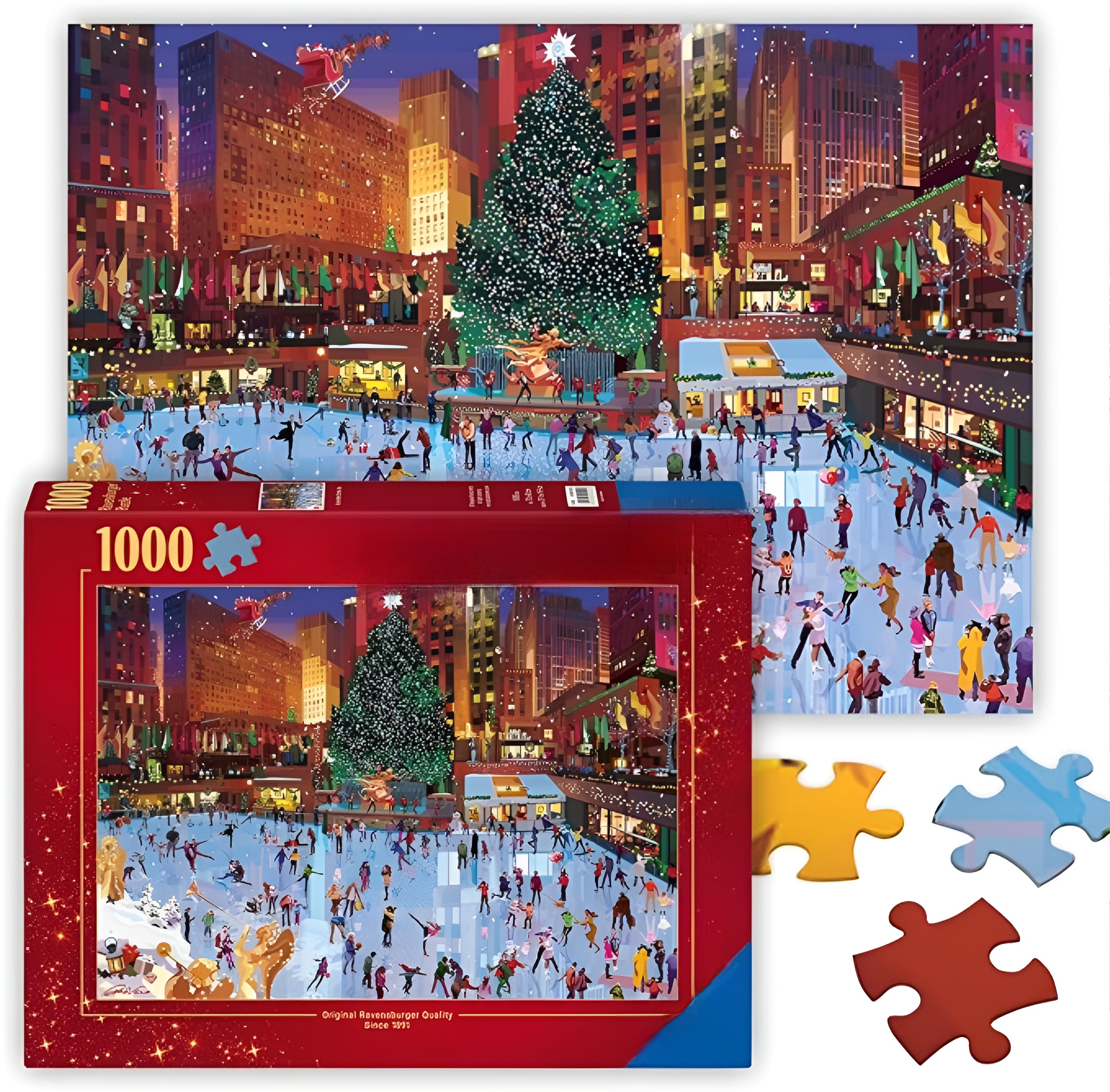 Christmas Tree Ice Skating Rink 1000 Piece Jigsaw Puzzle