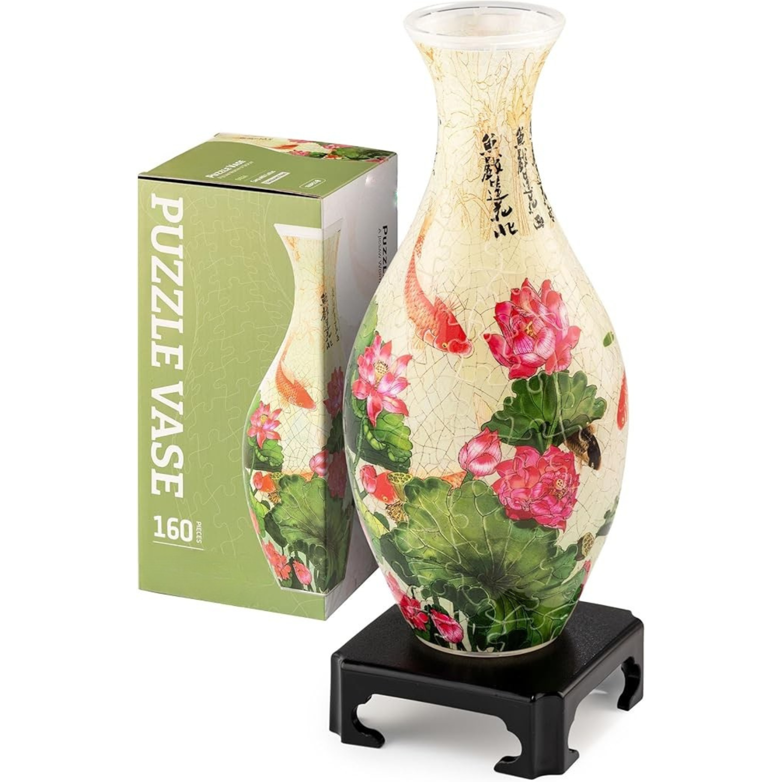 3D Puzzle Vase Unique Flower Vase Made by 160 Curved Plastic Puzzle Pieces House Warming Gift for Flower Arrangements and Home Decoration