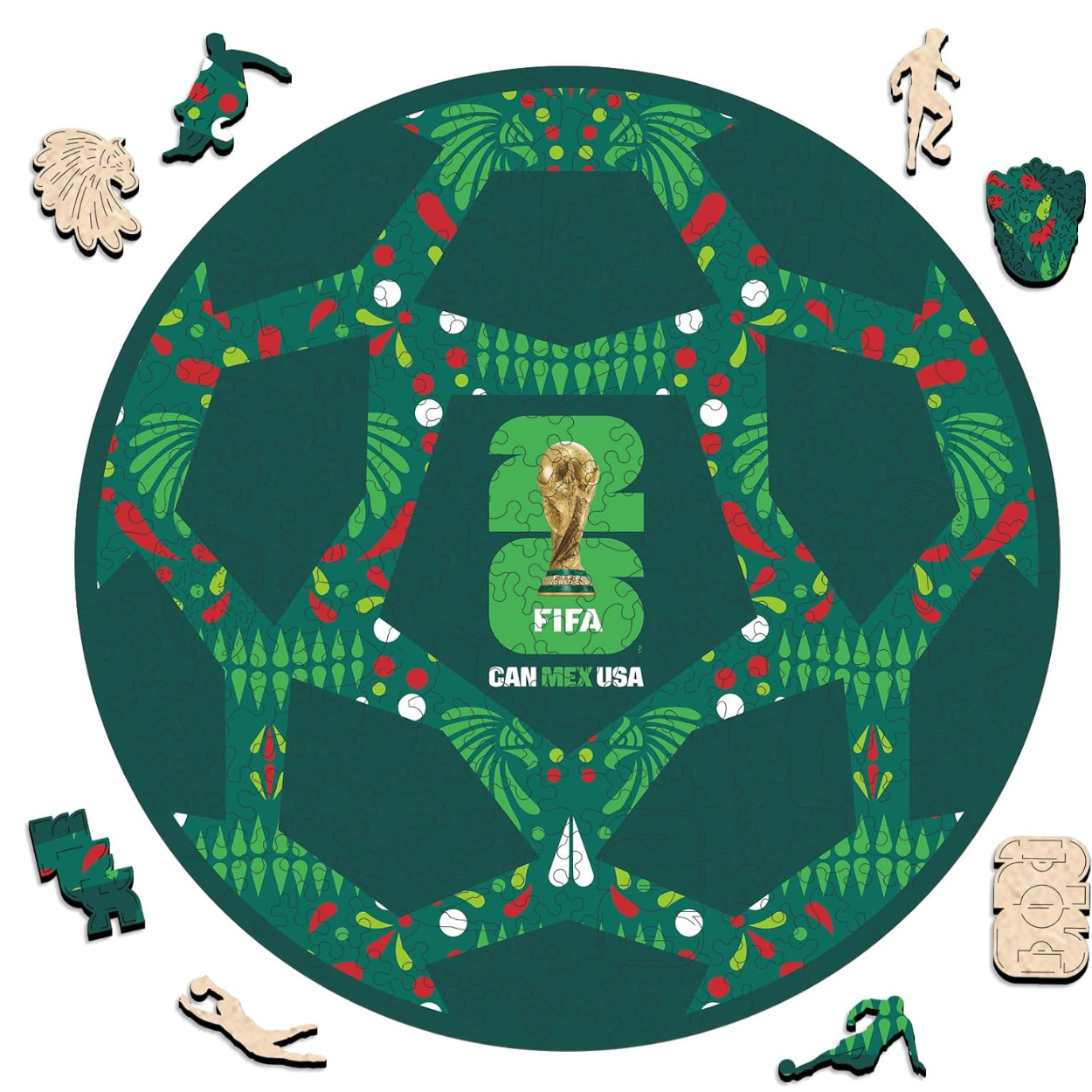 Pack Of 200 FIFA Mexico Ball Wooden Puzzle