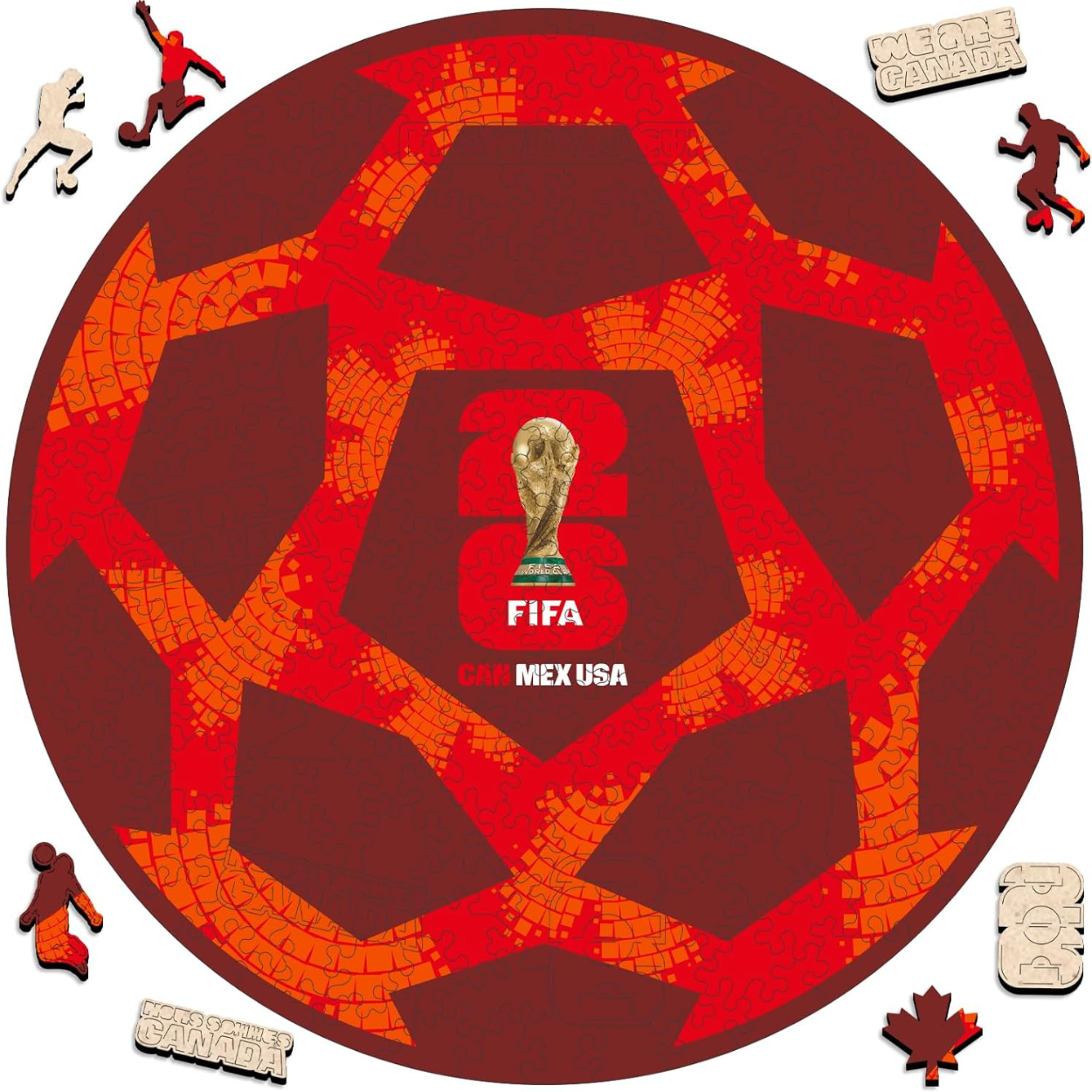 FIFA 2026 Canada Soccer Ball Wooden Puzzle