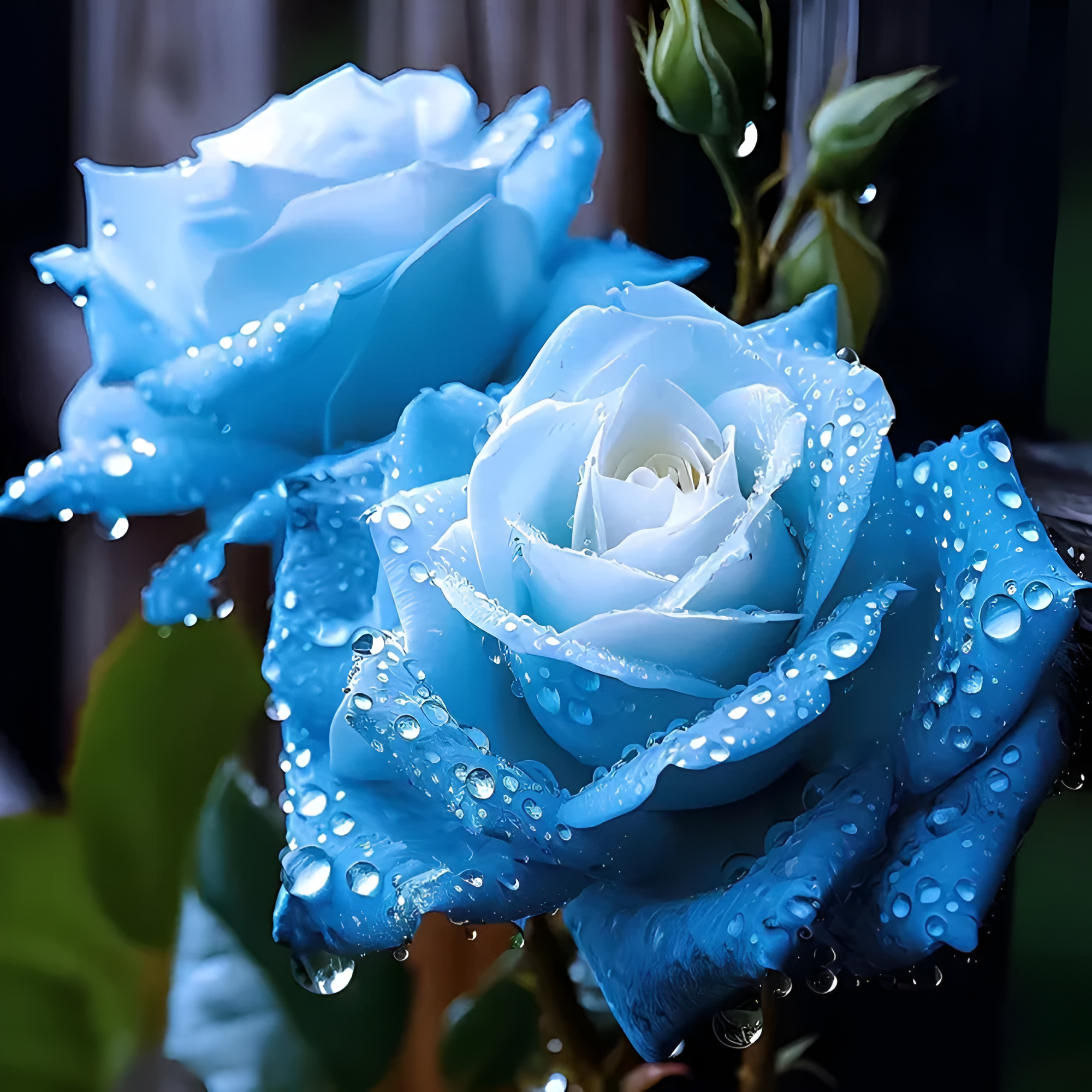 Ice Blue Rose Plant Seeds for Planting Non-GMO Heirloom Garden Seeds for Growing Beautiful Flowers