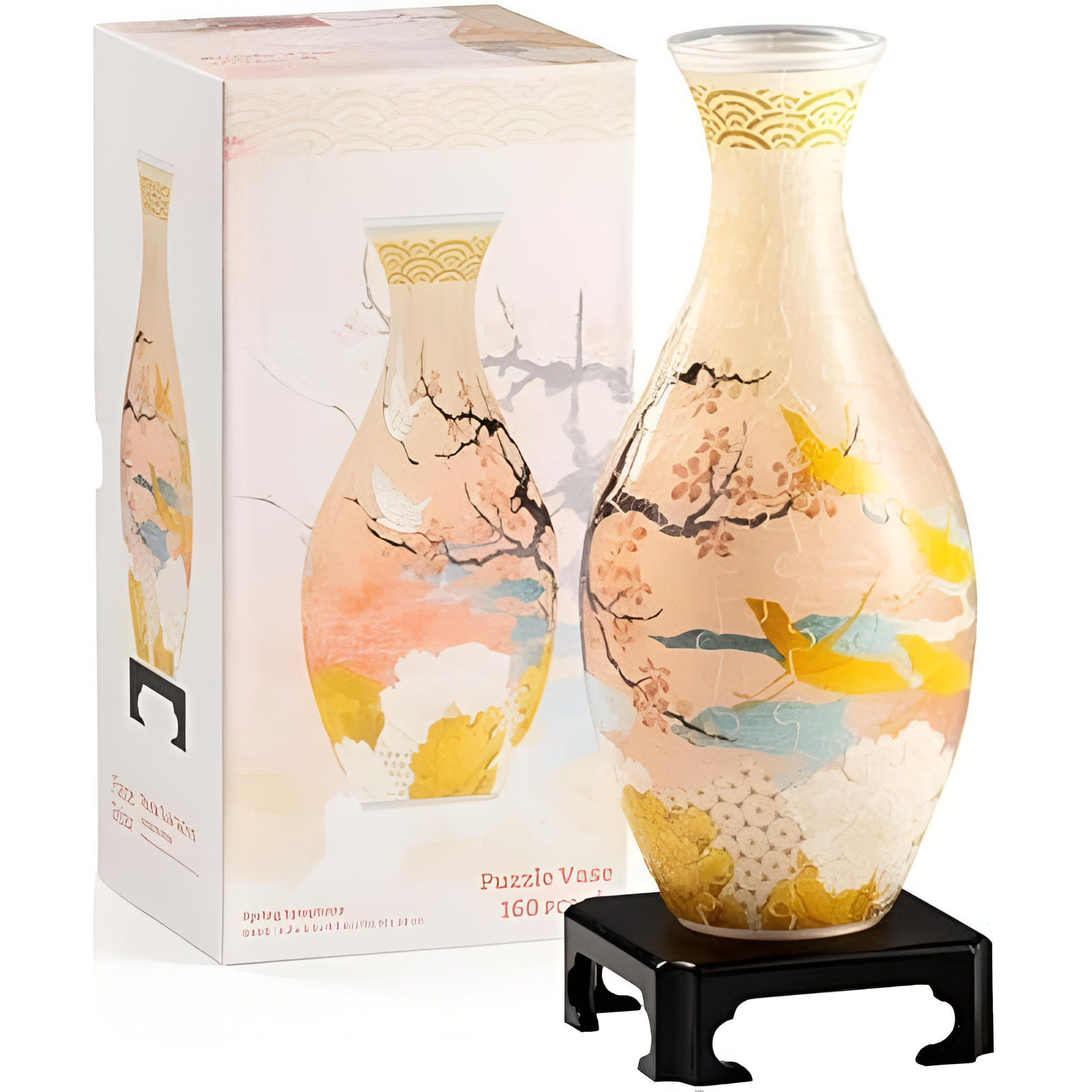 PieceRelax Unique Flower Vase - 3D Puzzle Vase for Adults to Flower Arrangement and Home Decoration Made by 160 Curved Plastic Puzzle Pieces