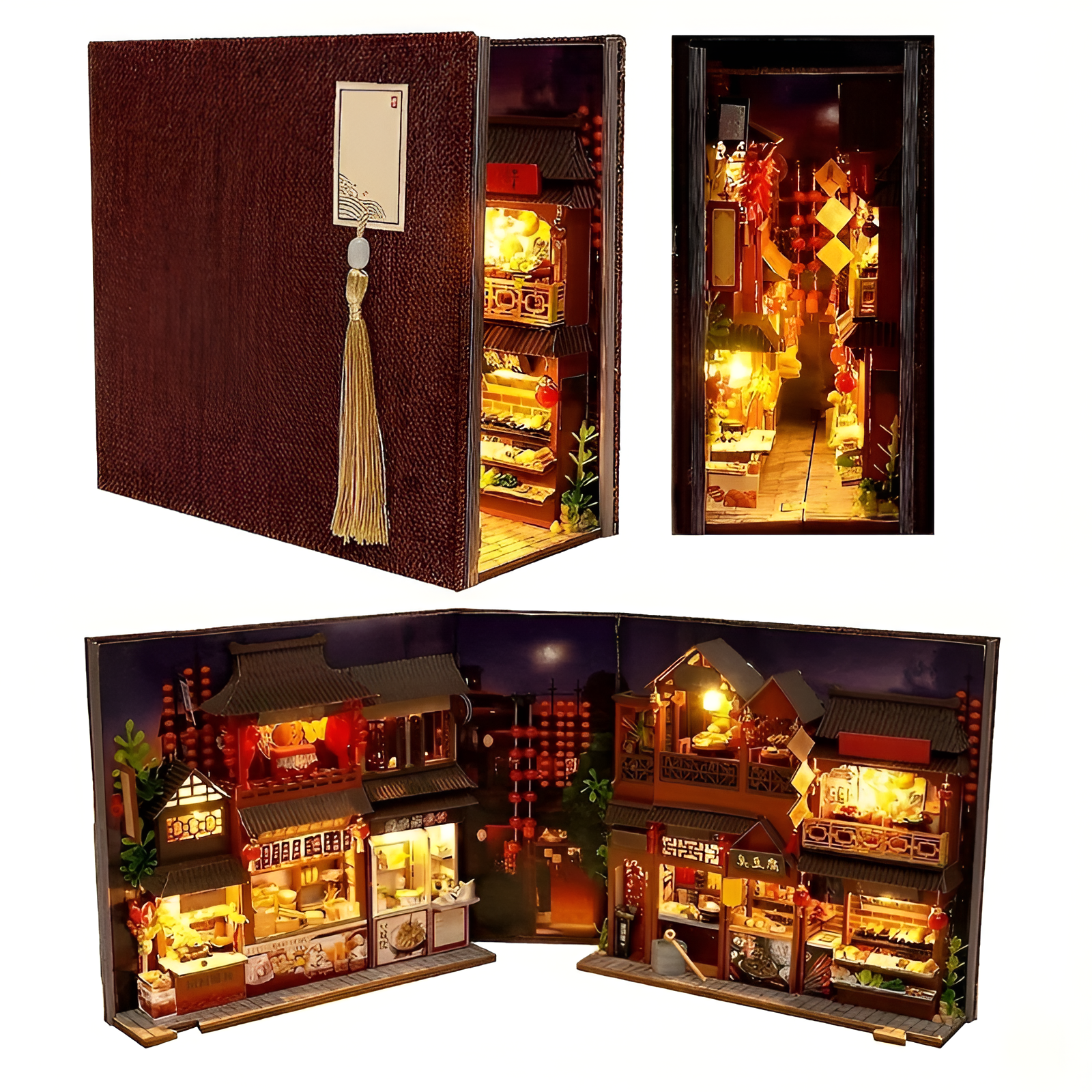 Mini Book Nook Kit 3D Wooden Puzzle Dollhouse Decor