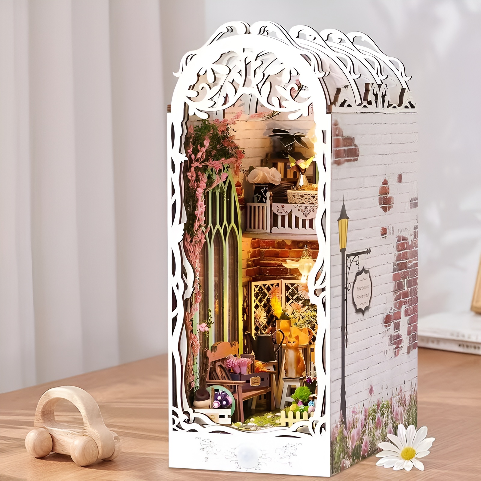 Mini Flower House Book Nook Model Kit