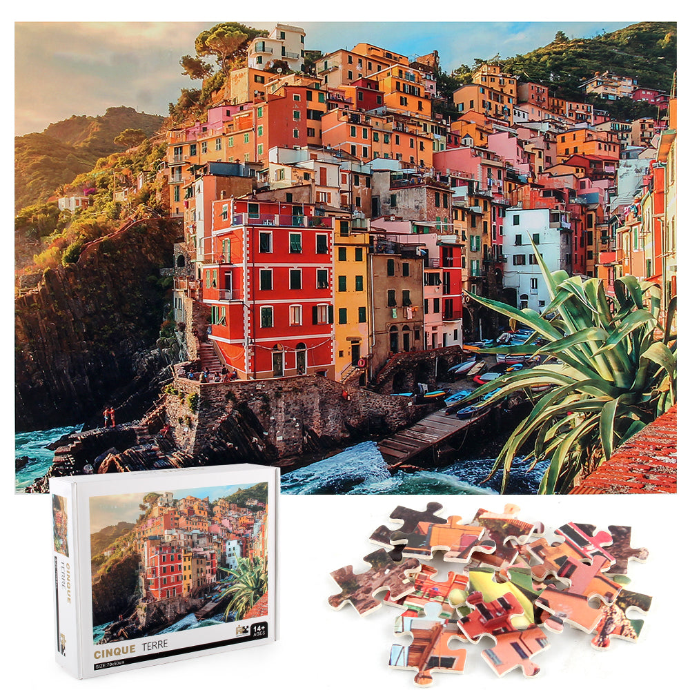 Cinque Terre Wooden 1000 Piece Jigsaw Puzzle Toy For Adults and Kids puzzle