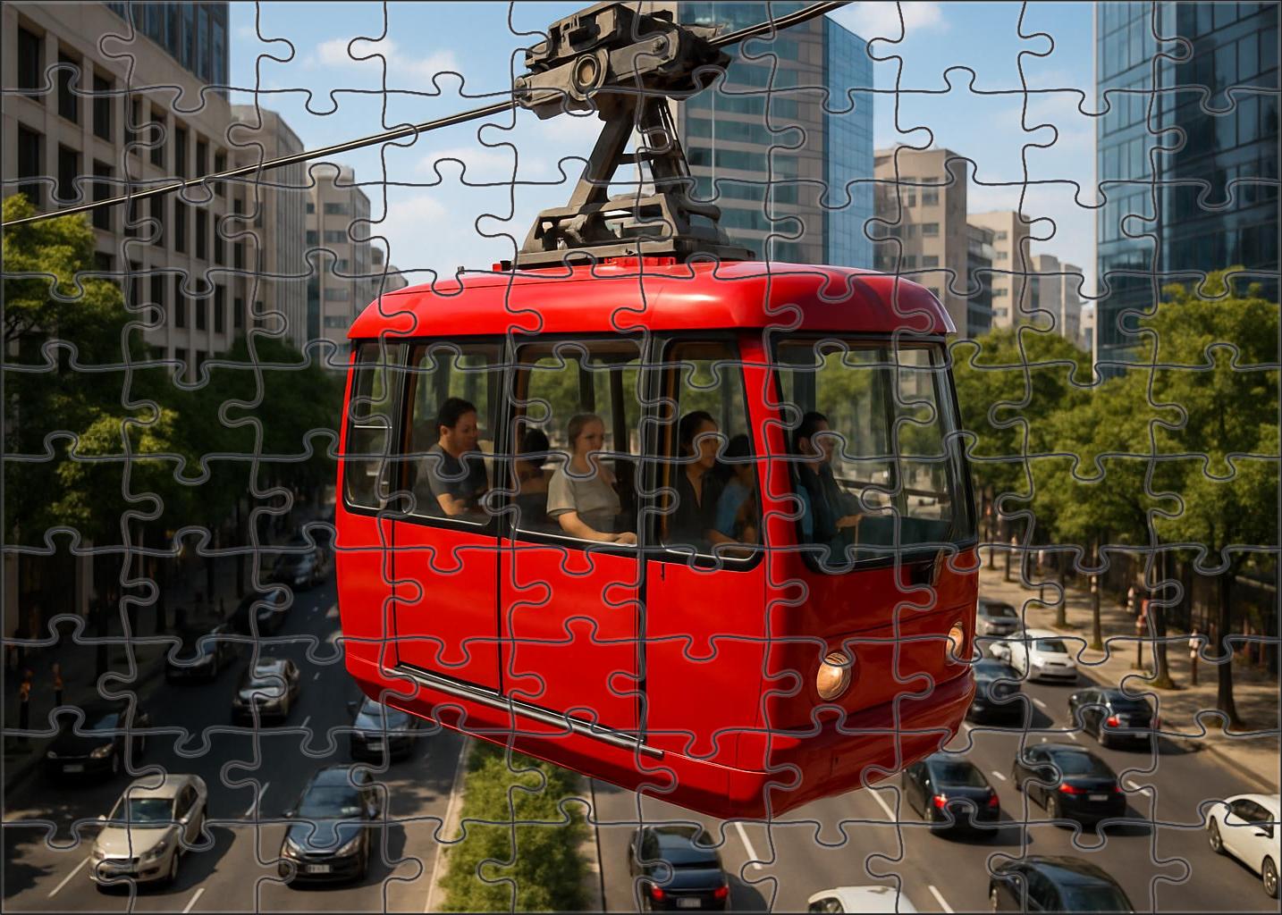 Pneumatic-powered Urban Cable Car 20 Piece Puzzle