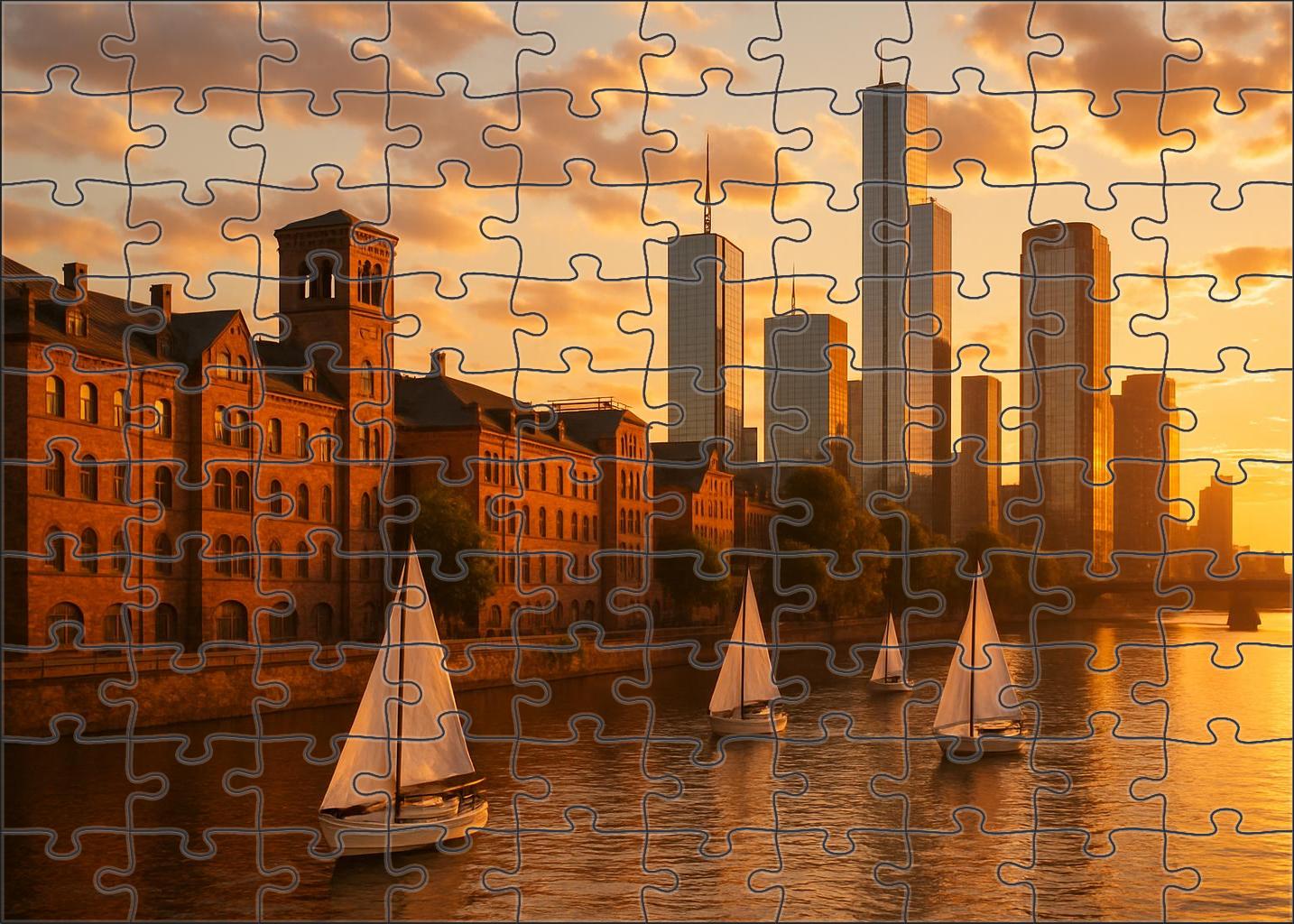 Buenos Aires Puerto Madero Skyline Historic Warehouses And Modern High-rises Large Format Puzzle