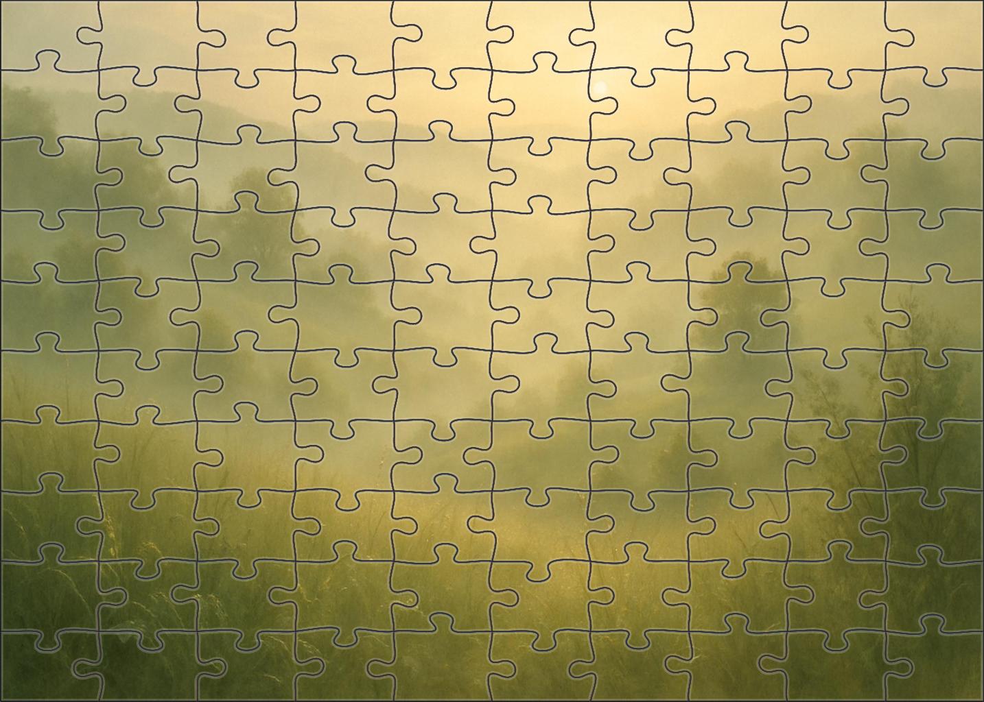 Morning Mist Over Rolling Hills 100 Piece Puzzle