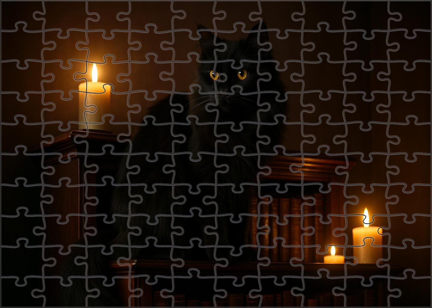 Shadow Lace Silky Black Longhair With Poised Elegance Puzzle Fun