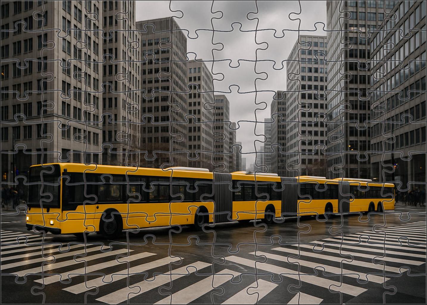 Bio-diesel Articulated City Bus 20 Piece Puzzle