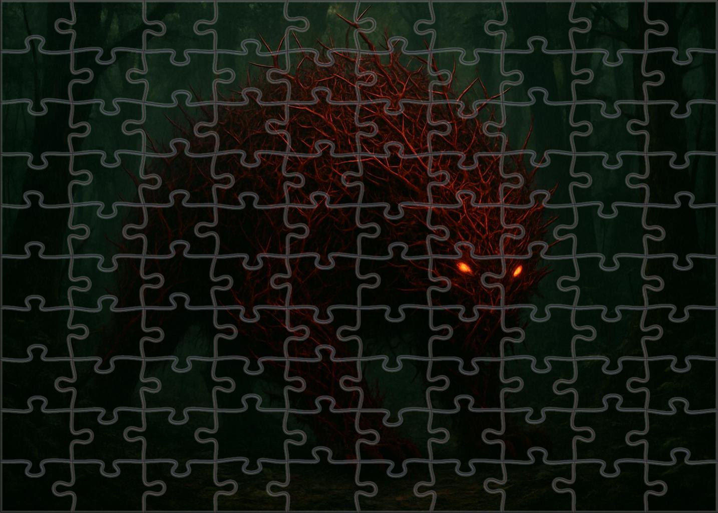 Crimson Thornbeast Bramble-covered Sentinel Of The Wilds Premium Puzzle Pieces