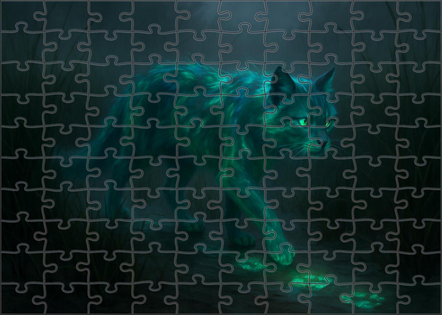 Luminous Mirecat Bioluminescent Stalker Of The Swamp Premium Puzzle Pieces