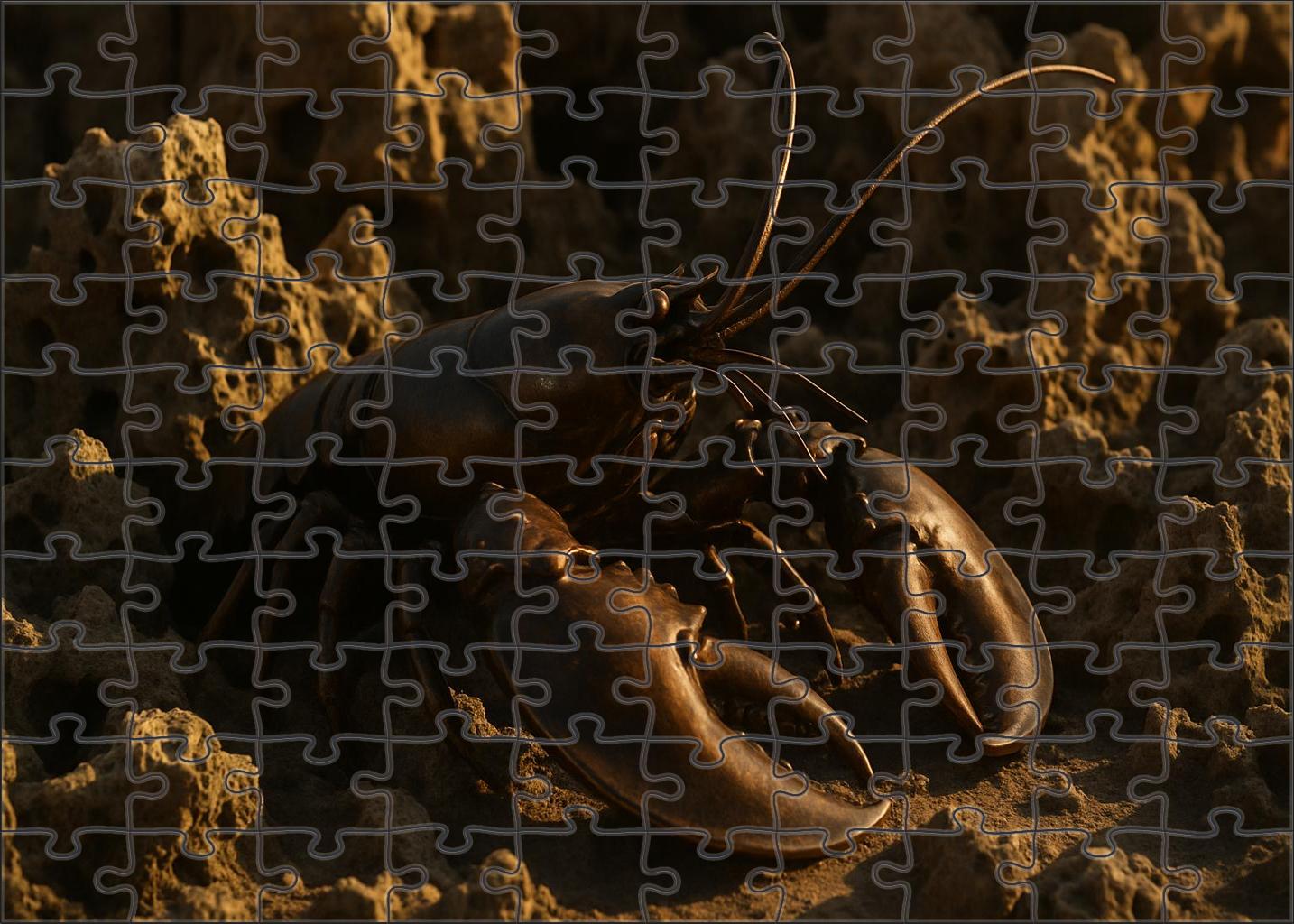 Brass-claw Rock Lobster Armored Crustacean With Prominent Claws And Nocturnal Foraging Puzzle Collection