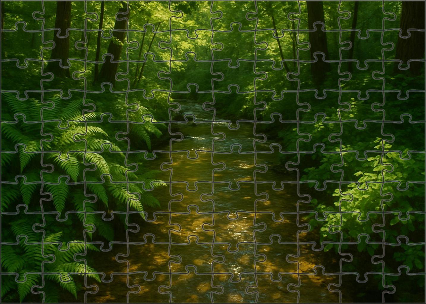 Silvery Streamside Haven Premium Puzzle Pieces