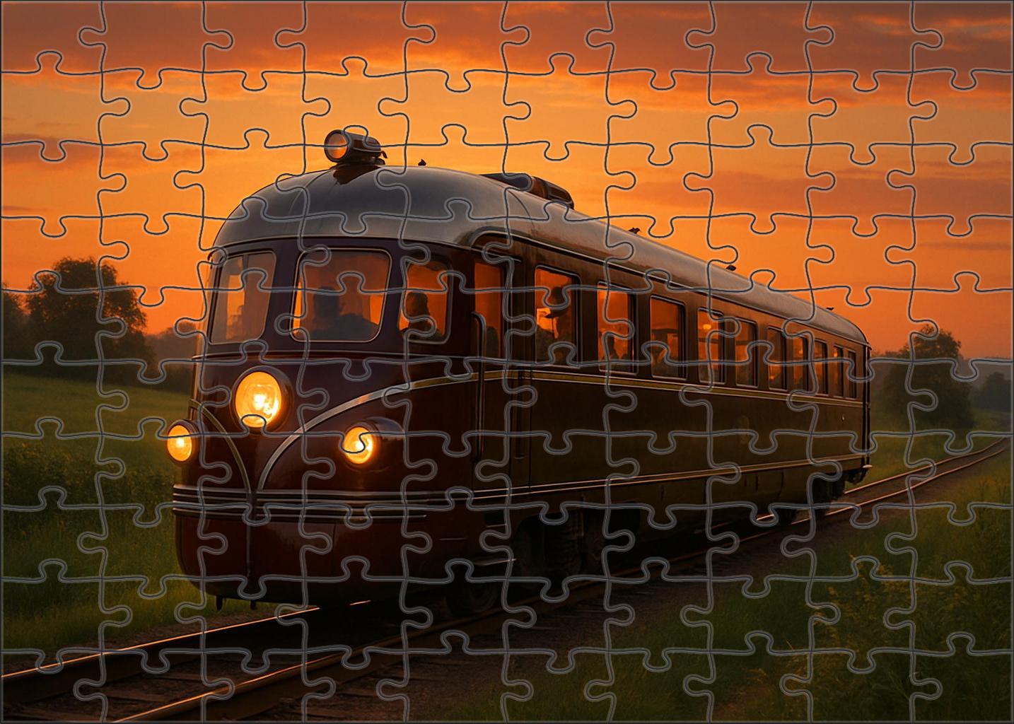 Retro-futuristic Diesel-electric Railcar Puzzle For Adults