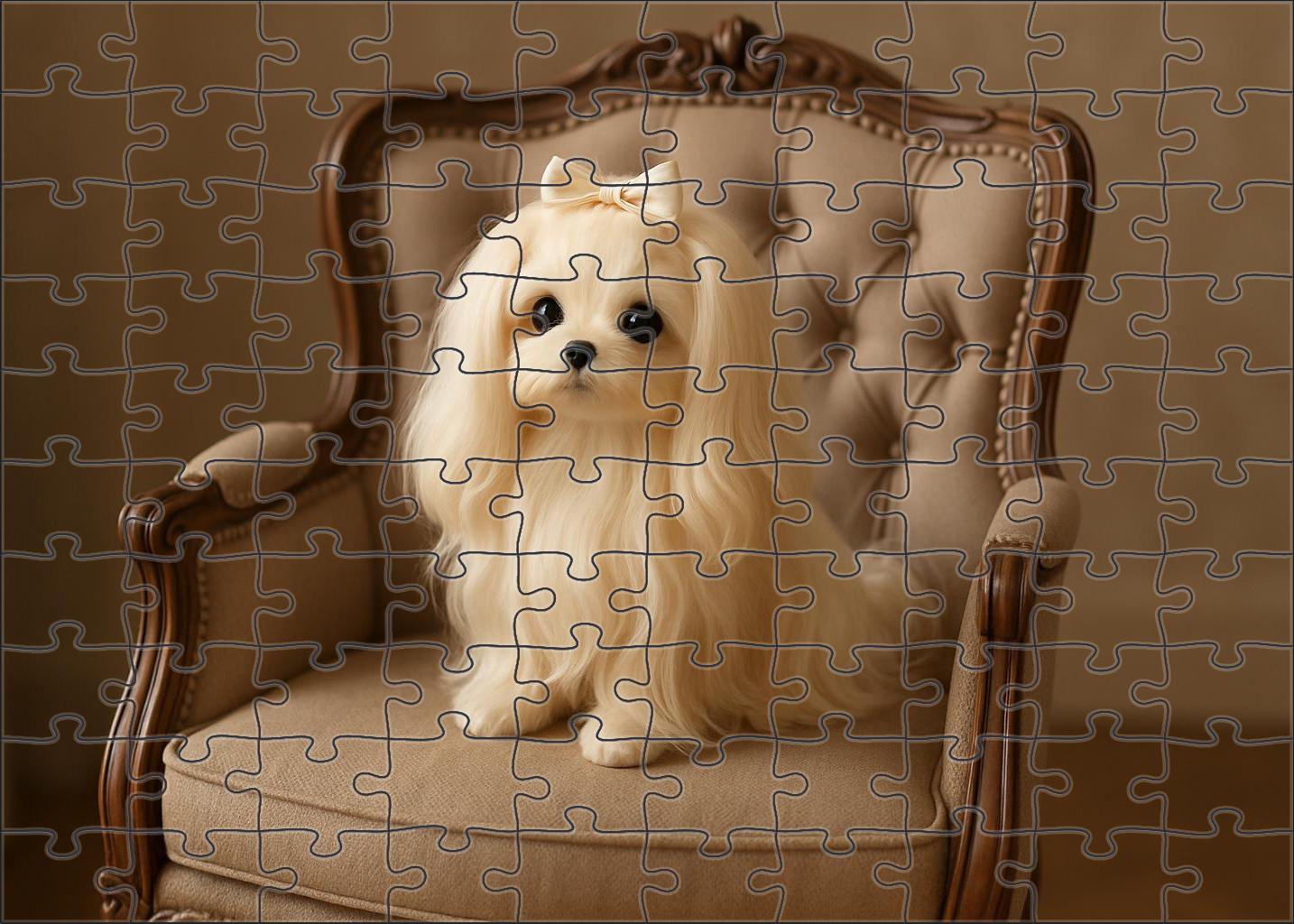 Ivory Mist Creamy White Toy Dog With Luxurious Silky Fur 200 Piece Puzzle