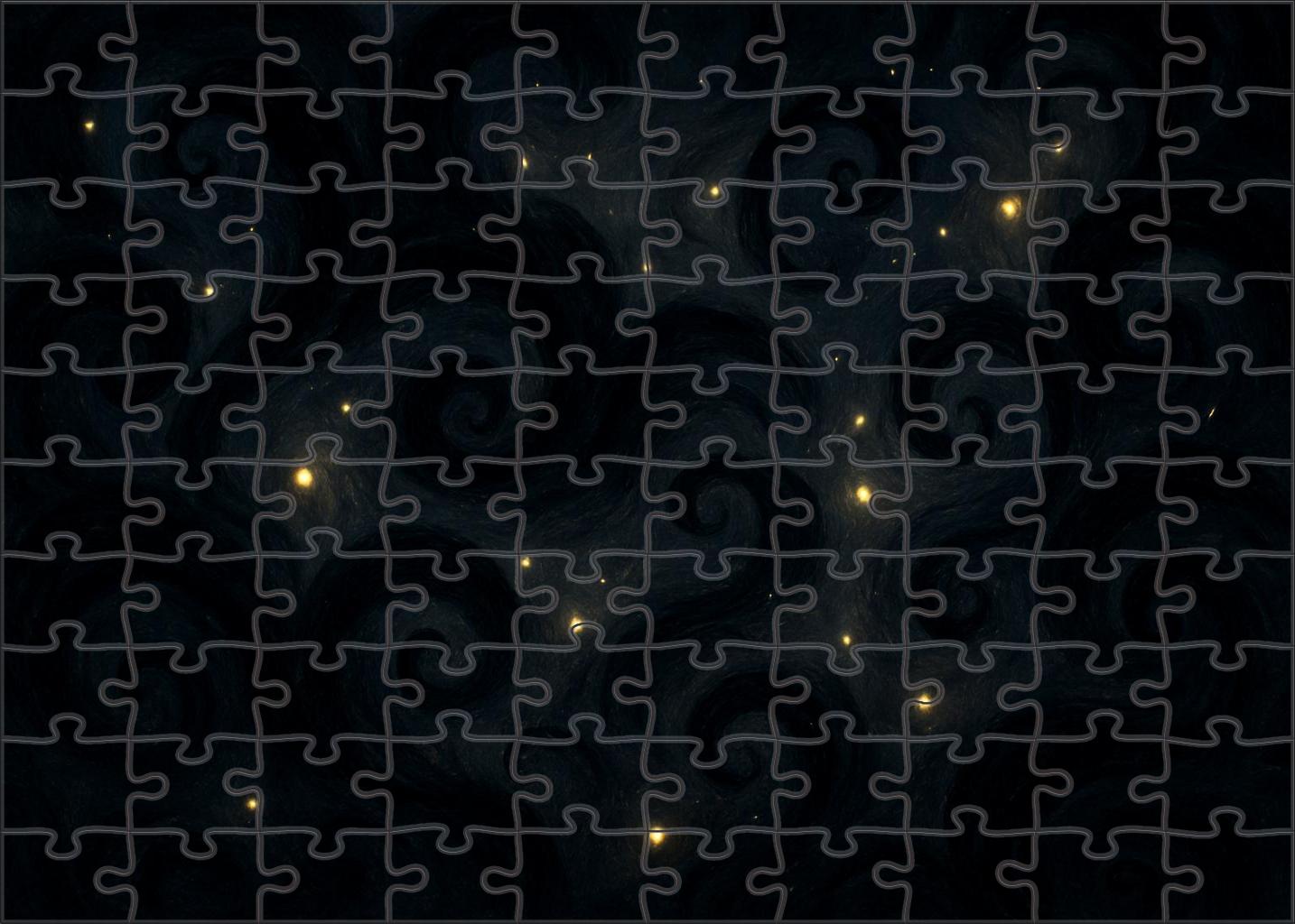 Veil Of Floating Ink And Fireflies 200 Piece Puzzle