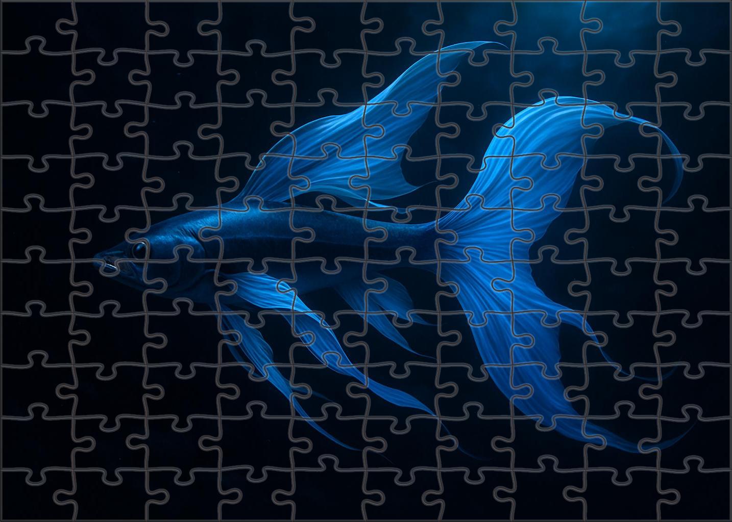 Cerulean Driftfish Deep-water Dweller With Expandable Fins Large Format Puzzle