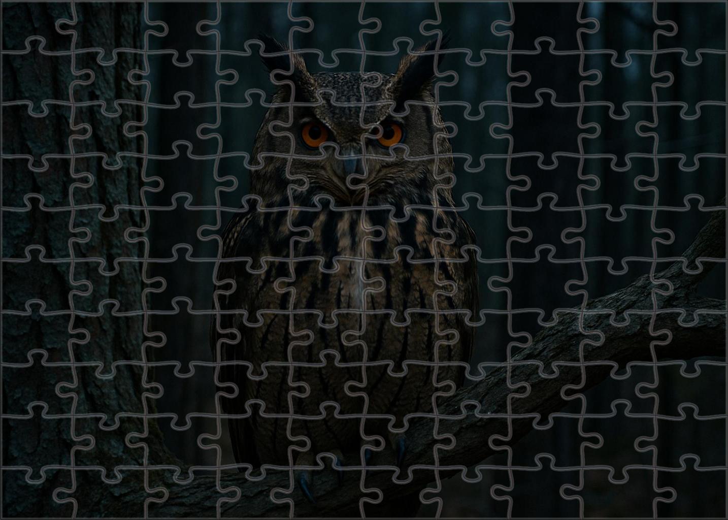 Great Horned Owl Nocturnal Forest Sentinel Challenging Puzzles