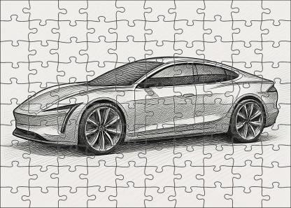 Futuristic Vehicle Concept Technical Ink Drawing With Layered Detailing Large Format Puzzle
