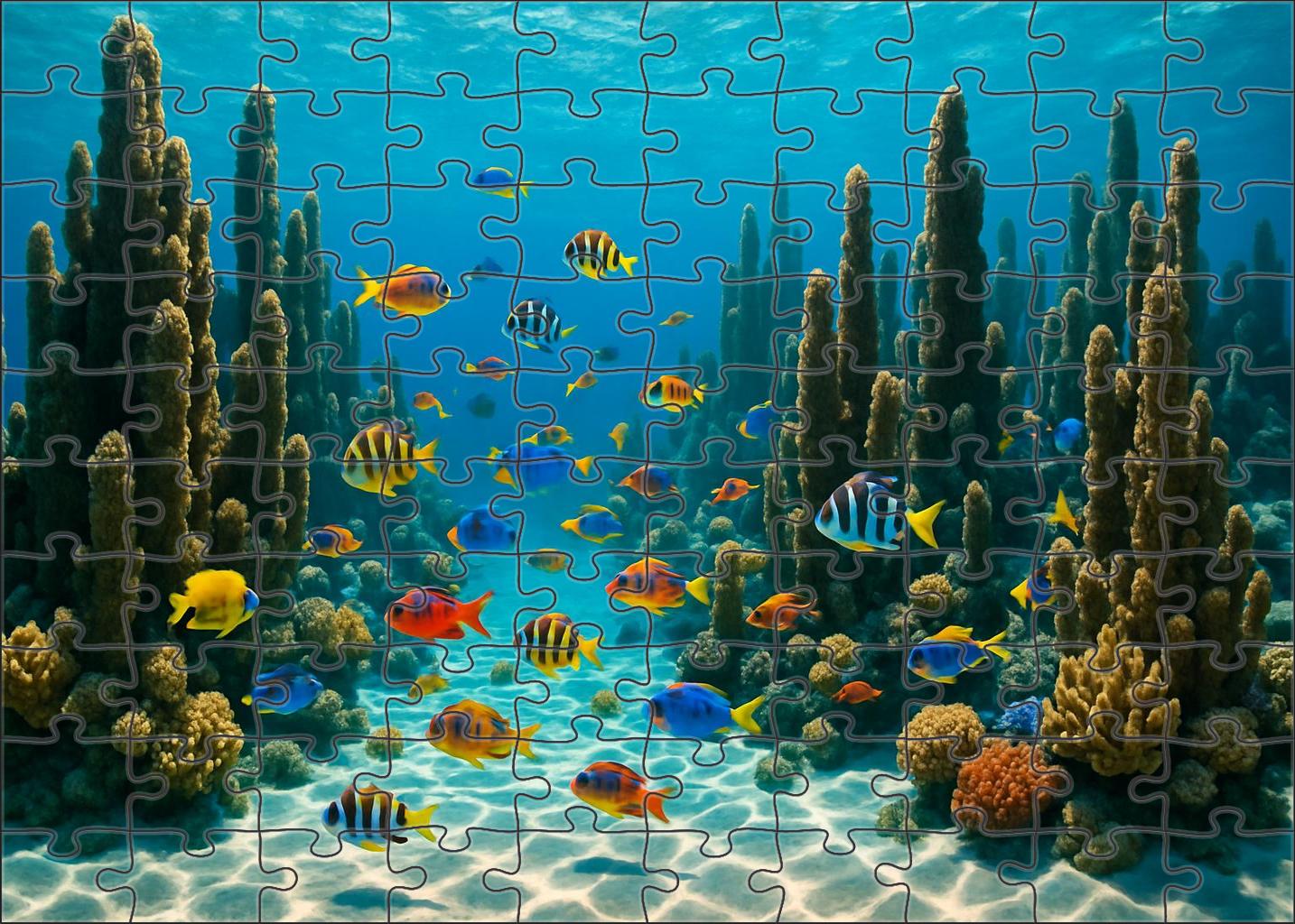 Sapphire Coral Spires Custom Jigsaw Puzzle