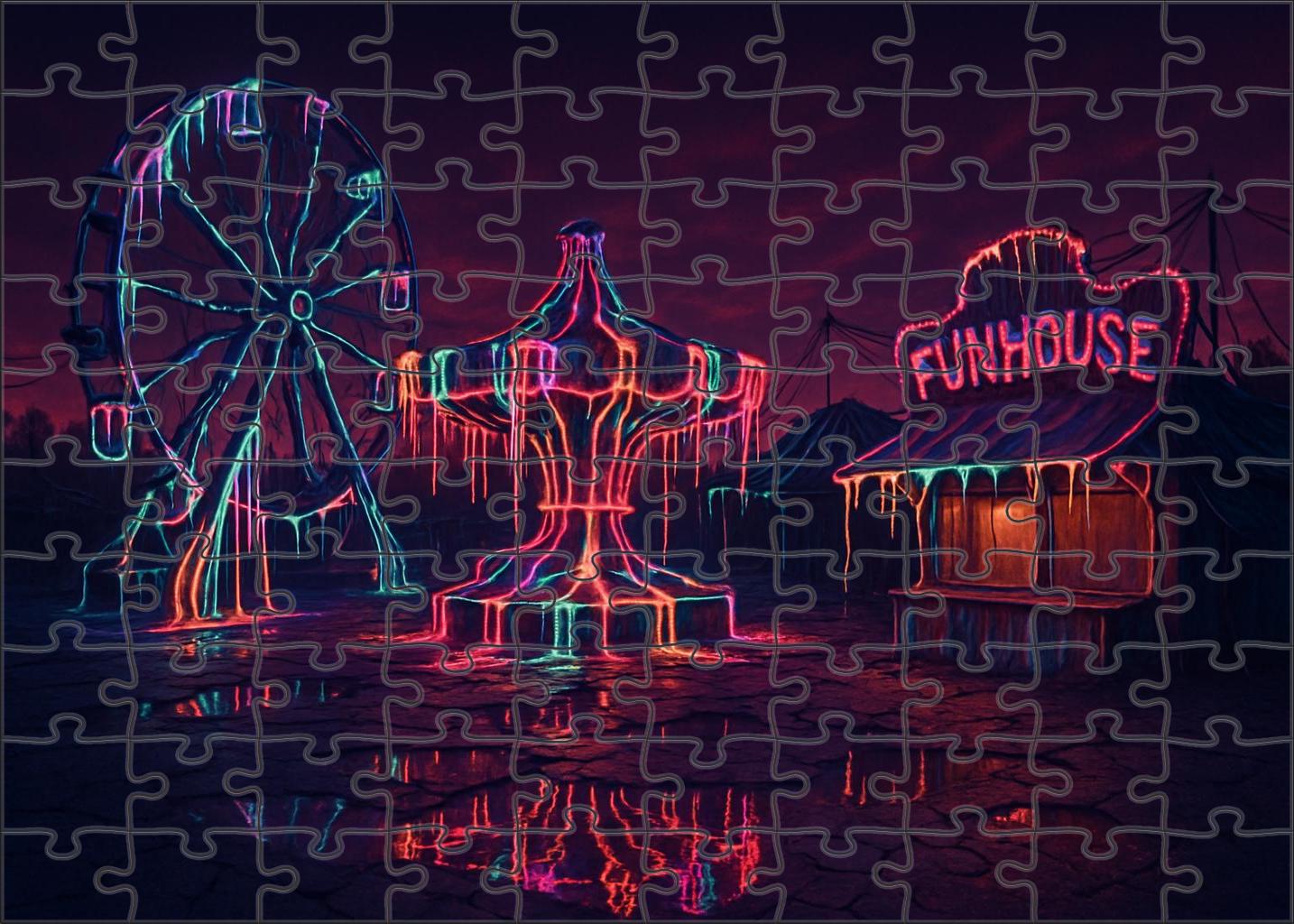 Deserted Carnival Of Melting Lights Custom Jigsaw Puzzle
