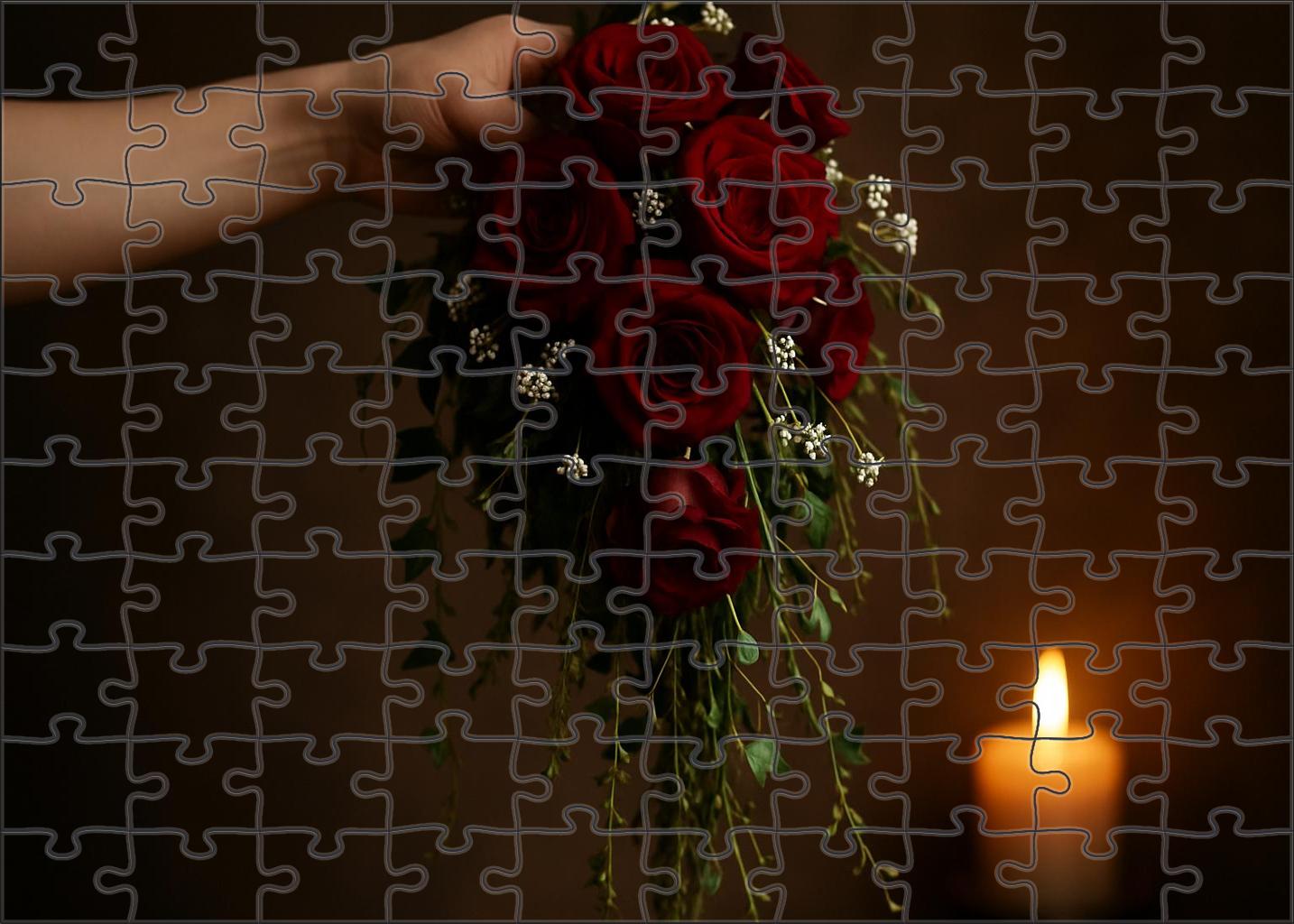 Crimson Cascade Wedding Bouquet 200 Piece Puzzle