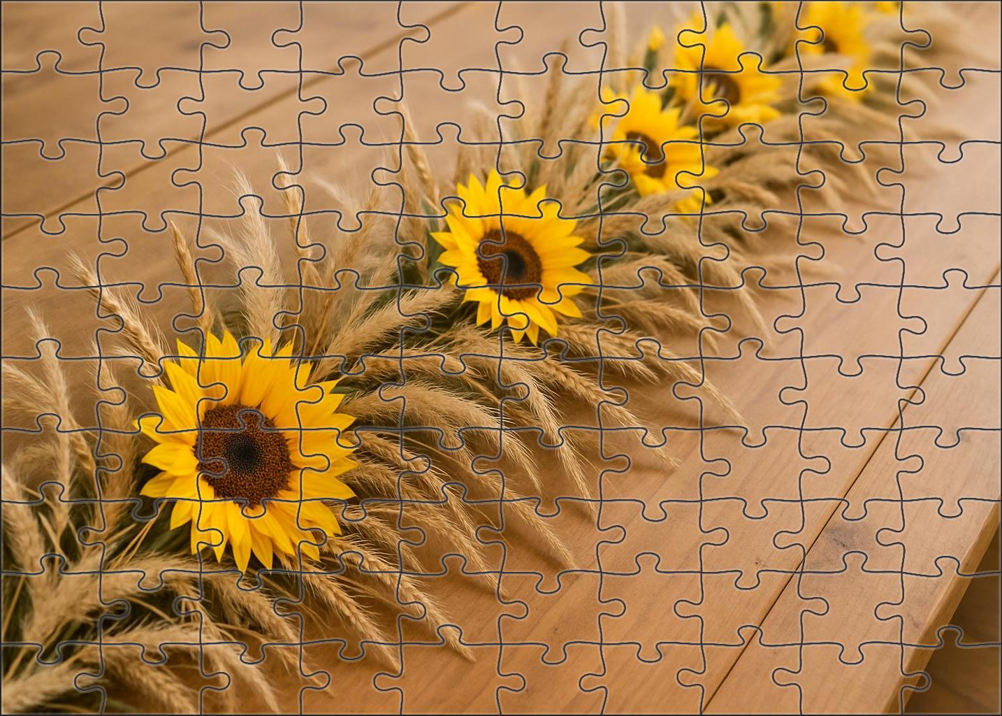 Golden Meadow Table Garland Sunflower-hued Blooms With Wheat And Wild Grass Accents Puzzle For Kids
