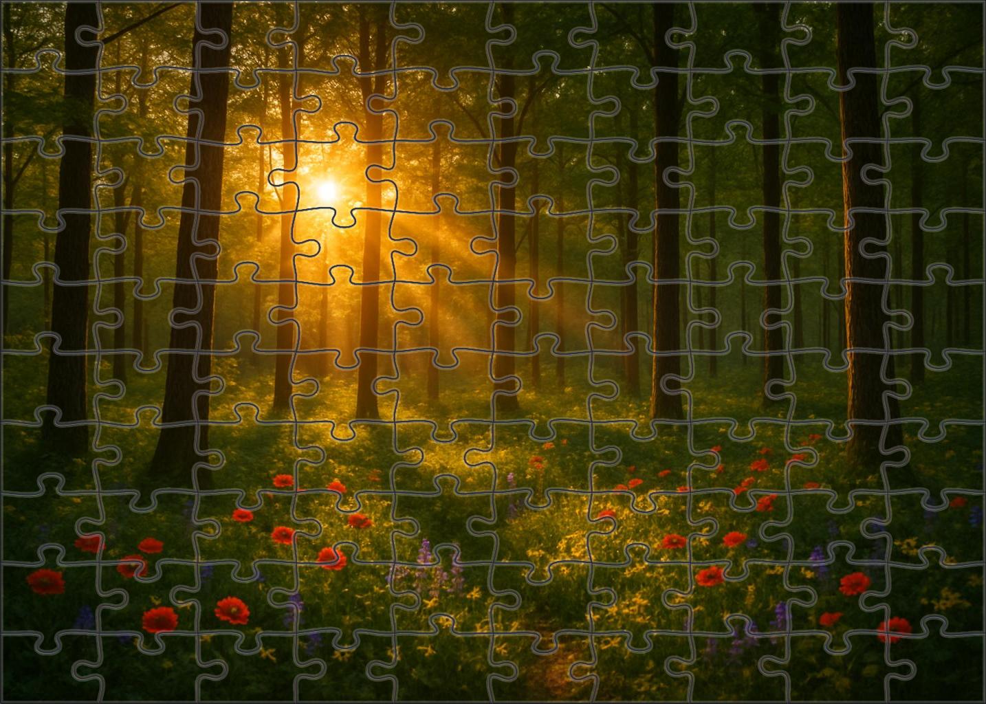 Golden Hour Woodland Unique Puzzle Design