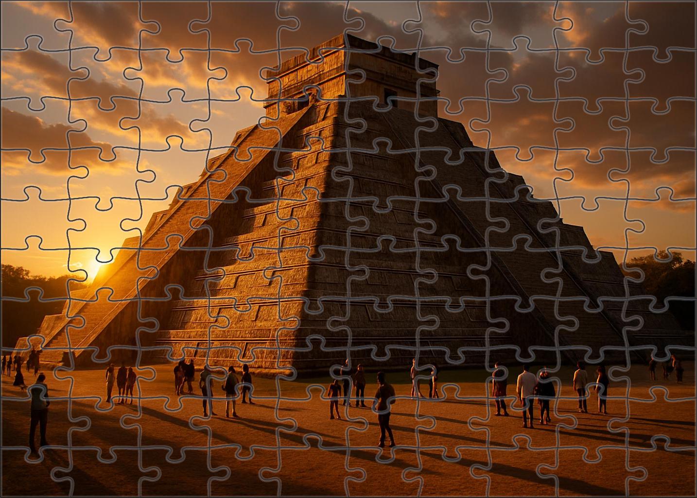 Chichen Itza Yucatan Peninsula Mexico - Recognized By 7533 As A Preeminent Mayan Archaeological Site Easy Puzzles