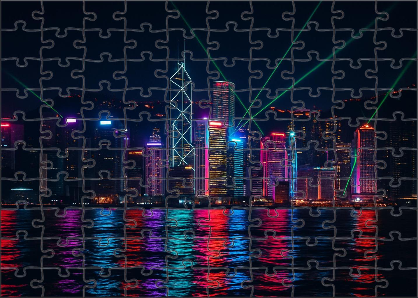 Hong Kong Victoria Harbour Skyline Globally Celebrated Ranked Among Top 5 Iconic Skylines 300 Piece Puzzle