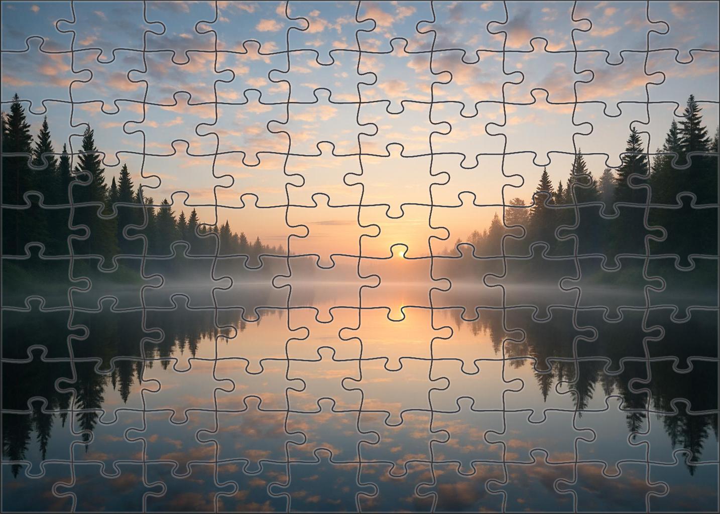 Crystal Lake Morning Premium Puzzle Pieces