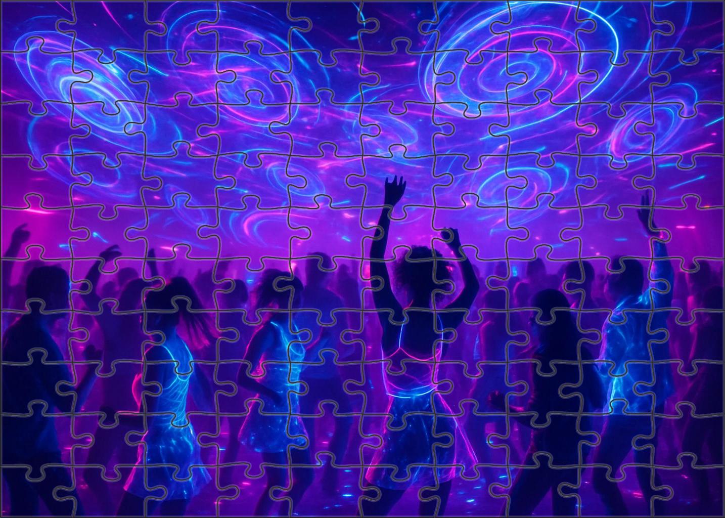 Digital Dreamwave Party Euphoric Synth Grooves And Neon Backdrops Mini Puzzle