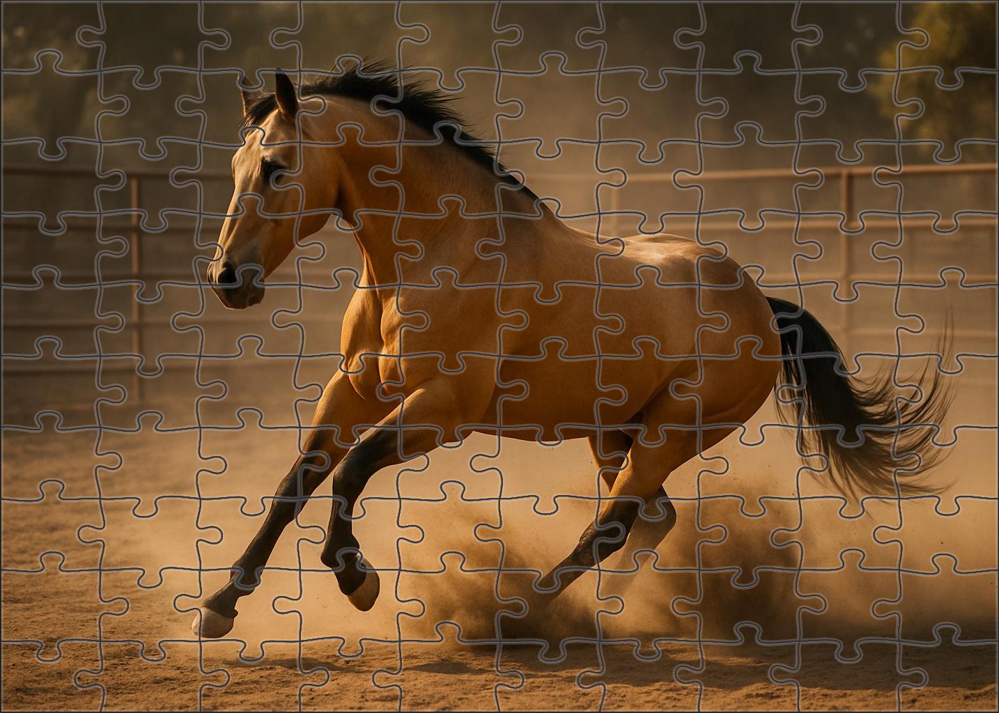 Emerald Spirit Stock Horse Vibrant Buckskin Gelding With Agile Frame Custom Jigsaw Puzzle