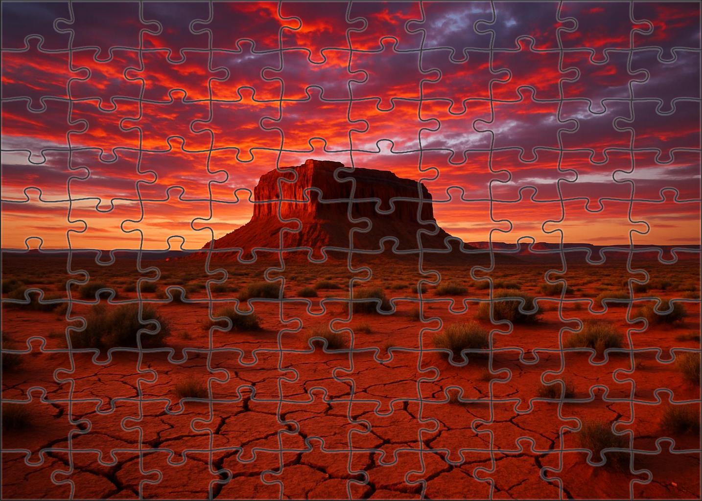 Sunset Desert Mesa Premium Puzzle Pieces