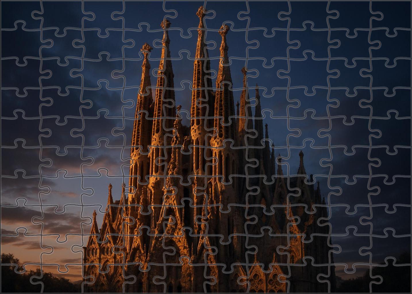 Sagrada Familia Located In Barcelona Spain Recognized By 7935 Worldwide As An Unparalleled Masterpiece Of Modernist Architecture Large Format Puzzle