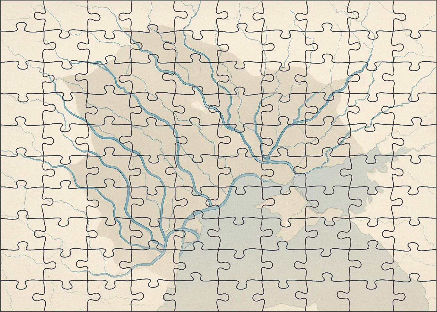 Historical River Network Overlay 50 Piece Puzzle