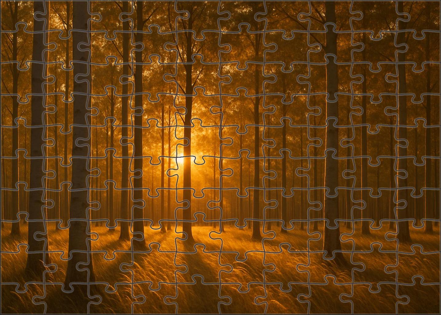 Golden Hour Birch Meadow Easy Puzzles