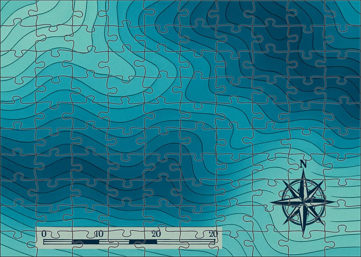 Bathymetric Contour Layering 20 Piece Puzzle