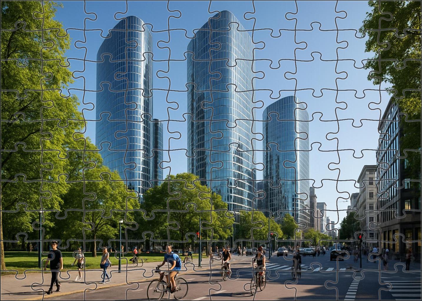 Amsterdam Zuidas Skyline The Netherlands Leading Business District With Contemporary Glass Towers Puzzle For Kids